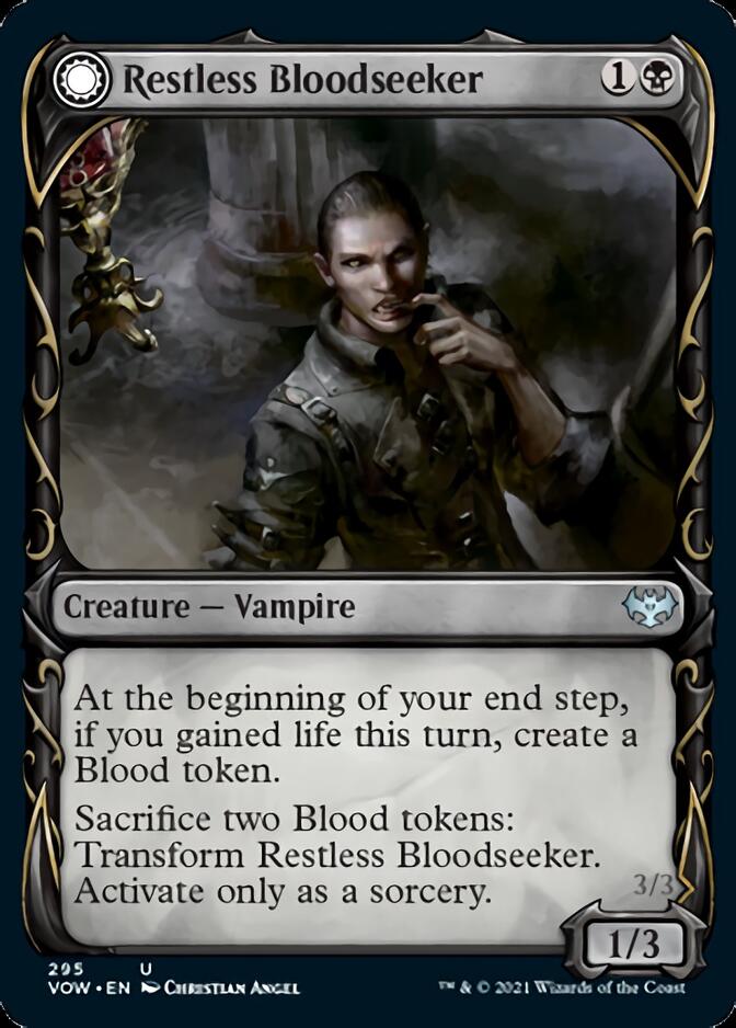 Restless Bloodseeker // Bloodsoaked Reveler (VOW-295) - Innistrad: Crimson Vow: (Showcase, Double Faced Transform) Foil