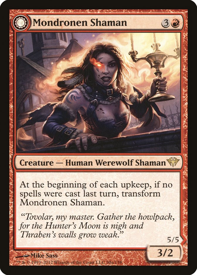 Mondronen Shaman // Tovolar's Magehunter (DKA-098) - Dark Ascension: (Double Faced Transform) Foil