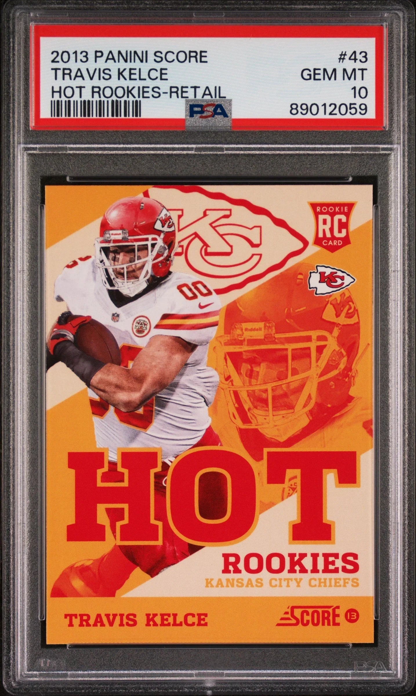 Graded 2013 Panini Score Travis Kelce #43 Hot Rookies Retail Rookie RC Football Card PSA 10 Gem Mint
