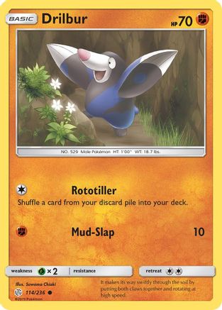 Drilbur 114/236 - SM  Cosmic Eclipse Reverse Holofoil