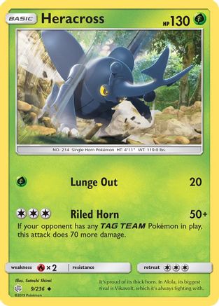 Heracross 009/236 - SM  Cosmic Eclipse Reverse Holofoil