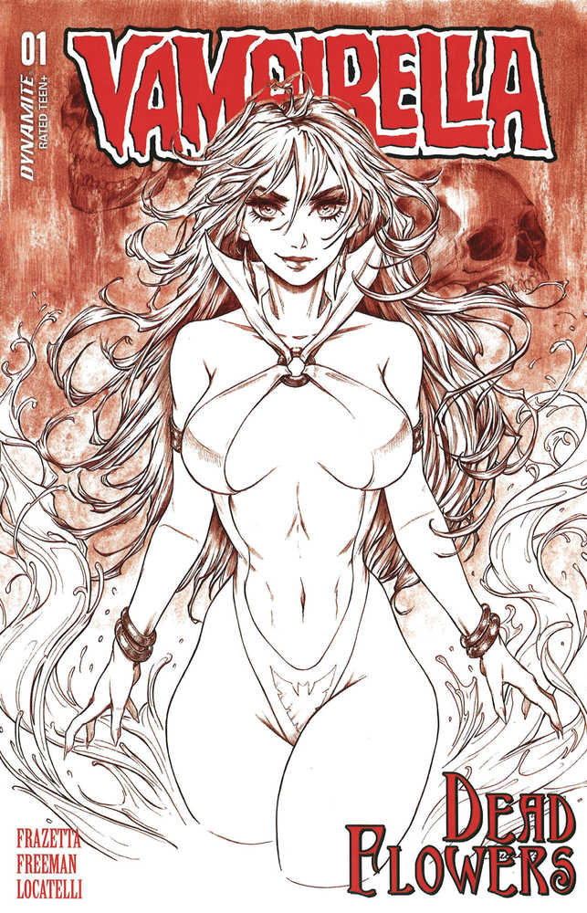 Vampirella Dead Flowers #1 Red Line Art De Exclusive Variant