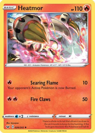 Heatmor 026/202 - SWSH01 Sword & Shield Base Set Reverse Holofoil