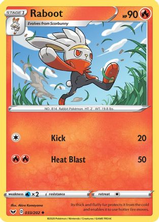 Raboot () 033/202 - SWSH01 Sword & Shield Base Set