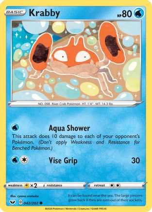 Krabby () 042/202 - SWSH01 Sword & Shield Base Set Reverse Holofoil