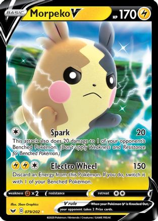 Morpeko V 079/202 - SWSH01 Sword & Shield Base Set Holofoil