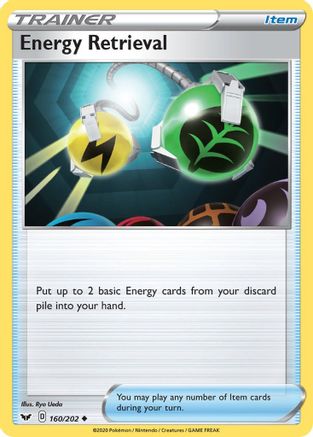 Energy Retrieval 160/202 - SWSH01 Sword & Shield Base Set Reverse Holofoil