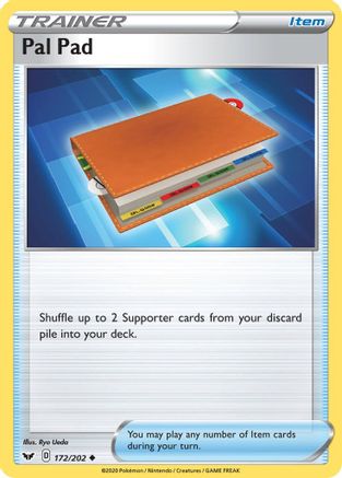 Pal Pad 172/202 - SWSH01 Sword & Shield Base Set Reverse Holofoil