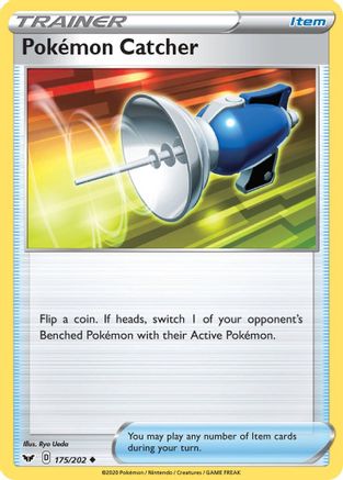 Pokemon Catcher 175/202 - SWSH01 Sword & Shield Base Set Reverse Holofoil