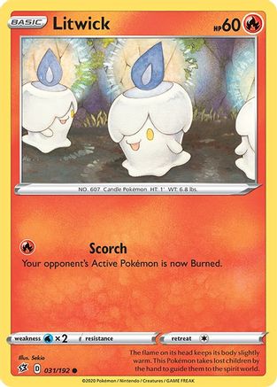 Litwick 031/192 - SWSH02 Rebel Clash Reverse Holofoil