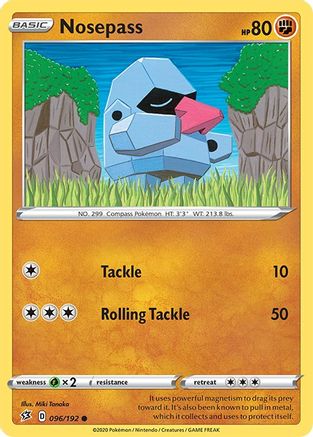 Nosepass 096/192 - SWSH02 Rebel Clash Reverse Holofoil