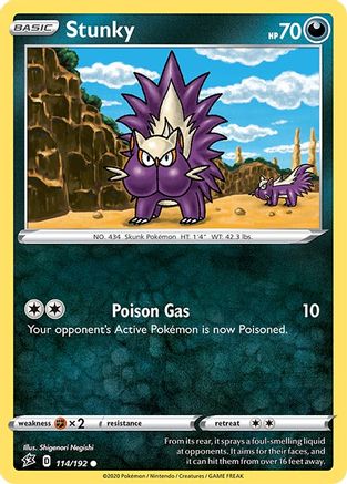 Stunky 114/192 - SWSH02 Rebel Clash Reverse Holofoil