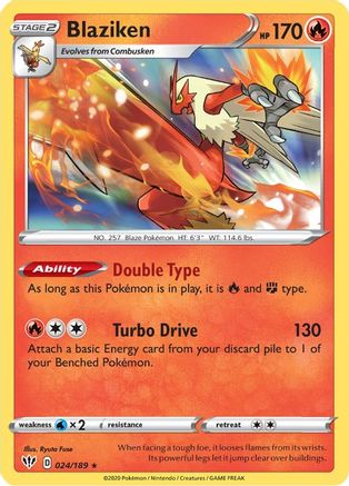 Blaziken 024/189 - SWSH03 Darkness Ablaze Holofoil