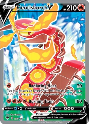 Centiskorch V (Full Art) 179/189 - SWSH03 Darkness Ablaze Holofoil