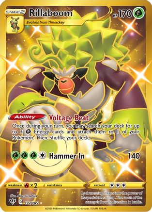 Rillaboom (Secret) 197/189 - SWSH03 Darkness Ablaze Holofoil