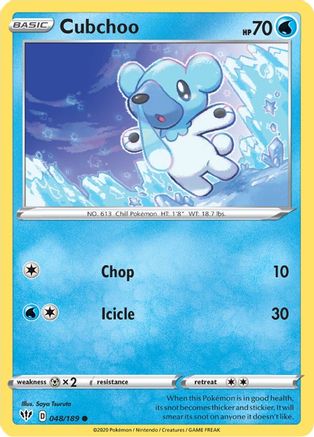 Cubchoo 048/189 - SWSH03 Darkness Ablaze Reverse Holofoil