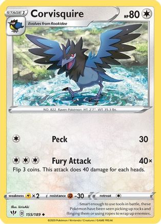 Corvisquire 155/189 - SWSH03 Darkness Ablaze
