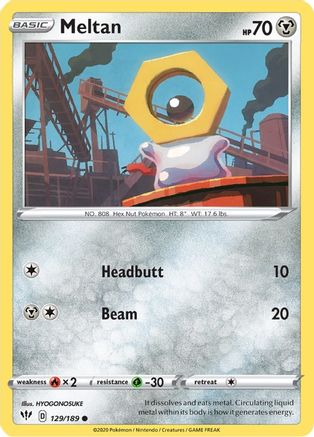 Meltan 129/189 - SWSH03 Darkness Ablaze Reverse Holofoil