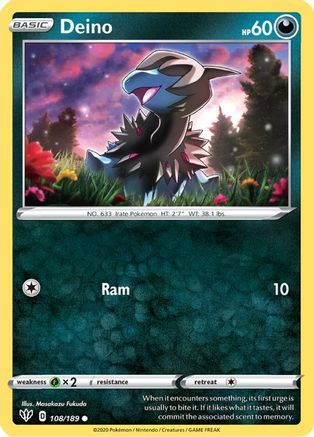 Deino 108/189 - SWSH03 Darkness Ablaze