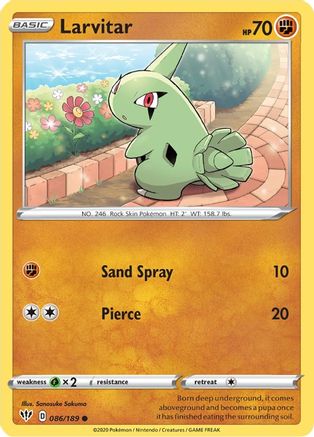 Larvitar 086/189 - SWSH03 Darkness Ablaze