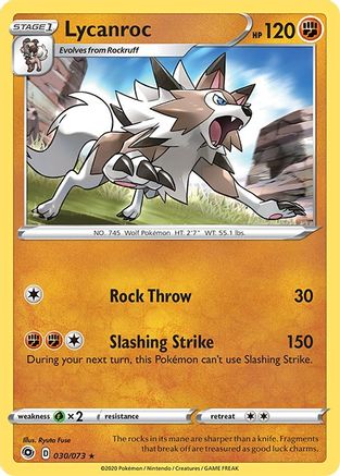 Lycanroc 030/73 - Champions Path Reverse Holofoil