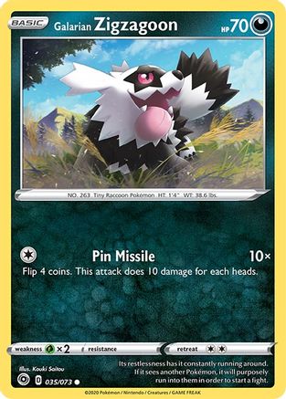 Galarian Zigzagoon 035/73 - Champions Path Reverse Holofoil
