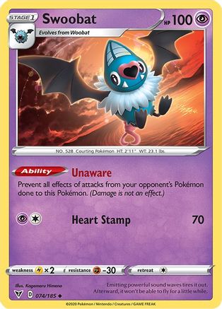 Swoobat 074/185 - SWSH04 Vivid Voltage Reverse Holofoil
