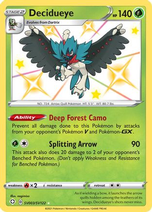 Decidueye SV003/SV122 - Shining Fates Shiny Vault Holofoil