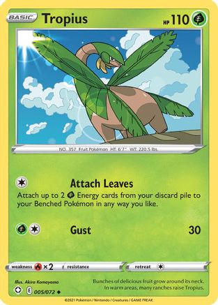 Tropius 005/072 - Shining Fates Reverse Holofoil