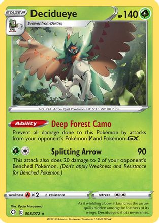 Decidueye 008/072 - Shining Fates Holofoil
