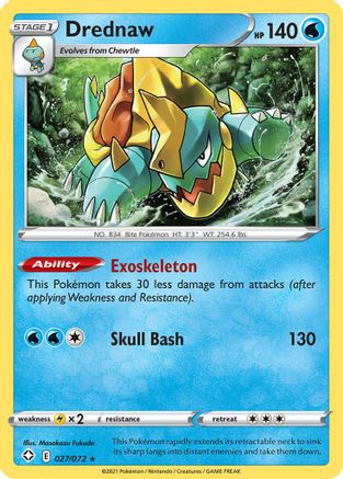 Drednaw 027/072 - Shining Fates Reverse Holofoil