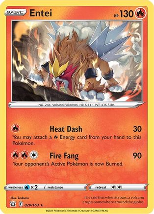 Entei 020/163 - SWSH05 Battle Styles Holofoil
