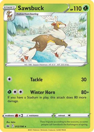 Sawsbuck 012/198 - SWSH06 Chilling Reign Reverse Holofoil