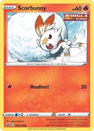 Scorbunny 026/198 - SWSH06 Chilling Reign Reverse Holofoil