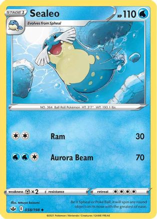 Sealeo 038/198 - SWSH06 Chilling Reign Reverse Holofoil