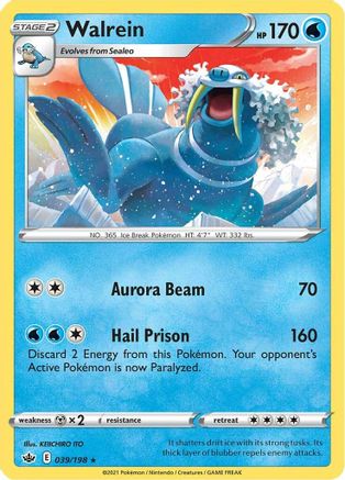 Walrein 039/198 - SWSH06 Chilling Reign Reverse Holofoil