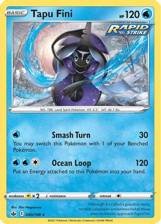 Tapu Fini 040/198 - SWSH06 Chilling Reign Reverse Holofoil