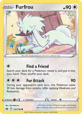 Furfrou 126/198 - SWSH06 Chilling Reign Reverse Holofoil
