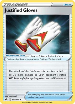 Justified Gloves 143/198 - SWSH06 Chilling Reign Reverse Holofoil