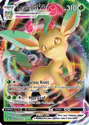 Leafeon VMAX 008/203 - SWSH07 Evolving Skies Holofoil