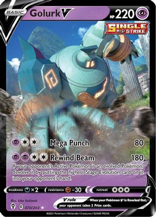 Golurk V 070/203 - SWSH07 Evolving Skies Holofoil