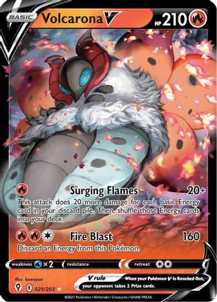 Volcarona V 021/203 - SWSH07 Evolving Skies Holofoil