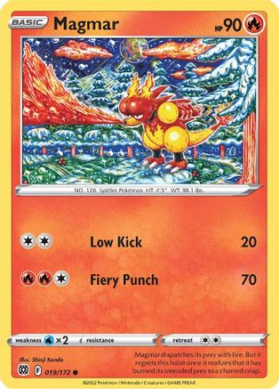 Magmar 019/172 - SWSH09 Brilliant Stars Reverse Holofoil