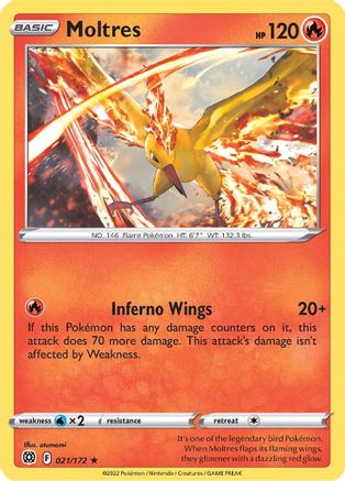 Moltres 021/172 - SWSH09 Brilliant Stars Reverse Holofoil