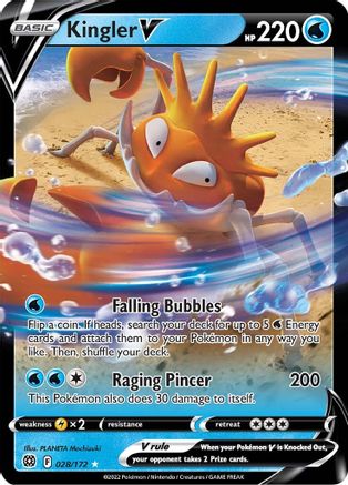 Kingler V 028/172 - SWSH09 Brilliant Stars Holofoil
