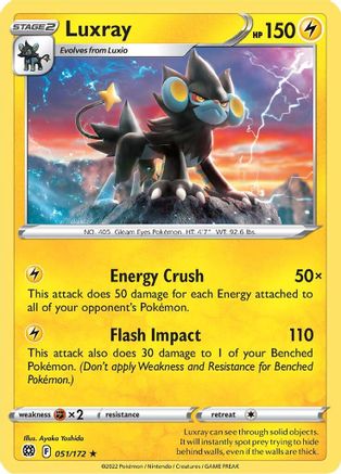 Luxray 051/172 - SWSH09 Brilliant Stars Reverse Holofoil