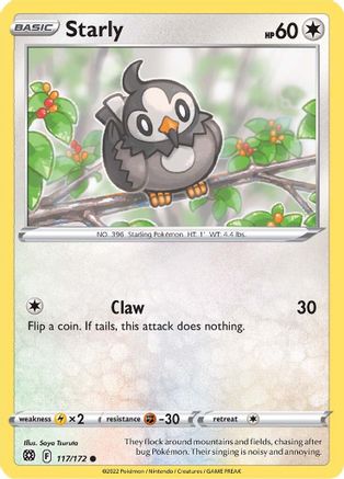 Starly 117/172 - SWSH09 Brilliant Stars Reverse Holofoil