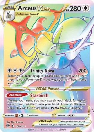 Arceus VSTAR (Secret) 176/172 - SWSH09 Brilliant Stars Holofoil