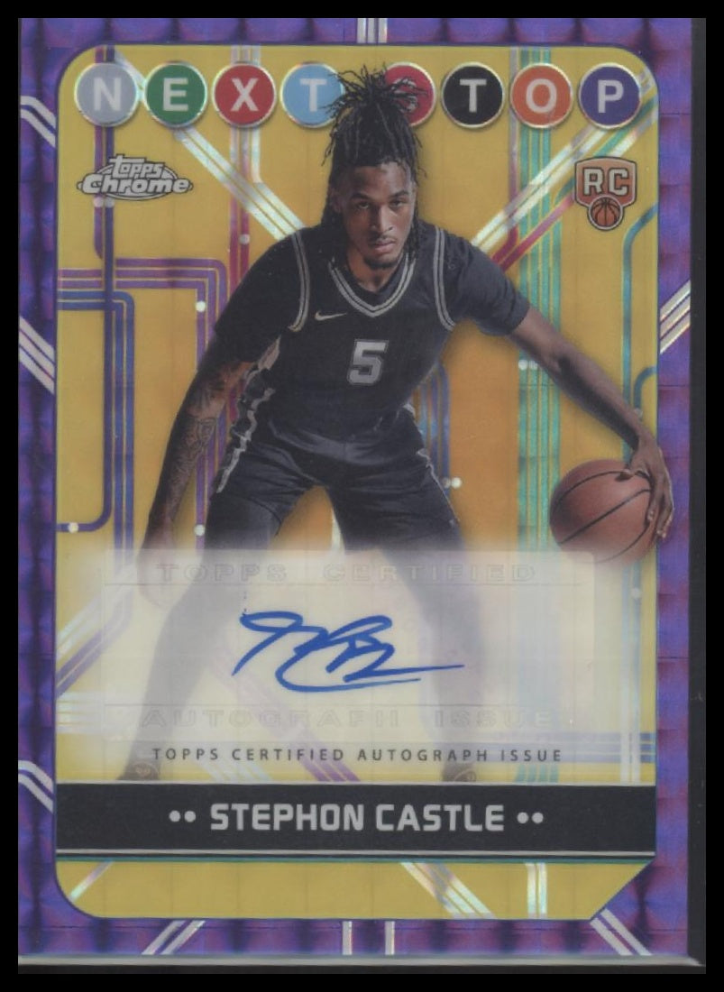 Stephon Castle 2024-25 Next Stop Signatures Purple Geometric Refractor