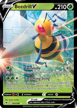 Beedrill V 001/189 - SWSH10 Astral Radiance Holofoil